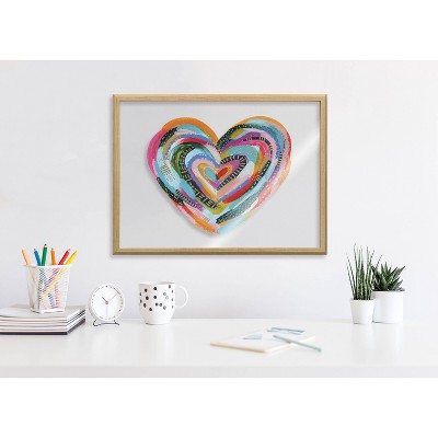 Labyrinth Heart Multicolor Abstract Glass Framed Poster