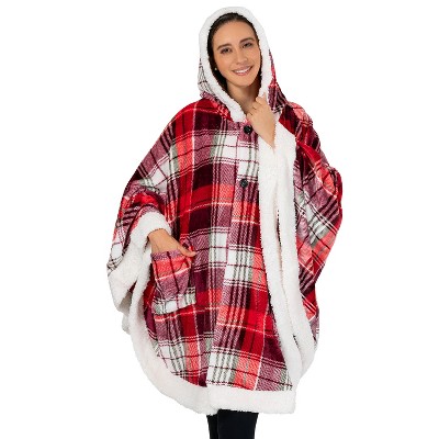 PAVILIA Angel Wrap Hooded Blanket for Women Adult, Wearable Cozy Wrap Throw Fleece Shawl Cape