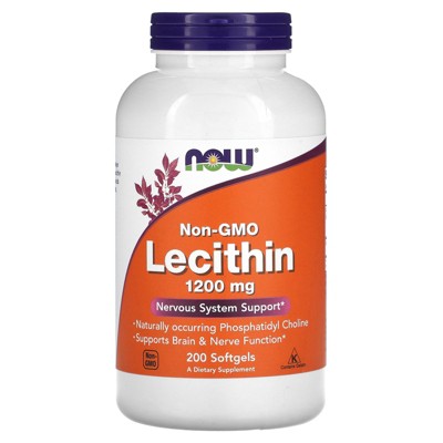 NOW Foods Non-GMO Lecithin, 1,200 mg, 200 Softgels