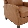 Faux Leather Push Back Recliner with High-Density Foam, Tapered Wood Legs, and Manual Recline - 3 of 4