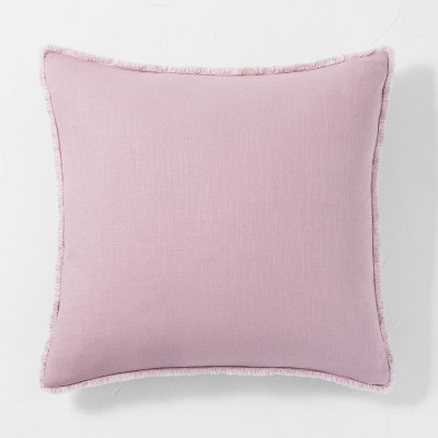 Euro 26''x26'' Textured Chambray Cotton Decorative Throw Pillow Warm Brown  - Casaluna™ : Target