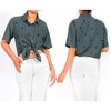 LA LEELA Women's Casual Solid Blouse Shirt TShirts Short Sleeve Button Down Dress Tops Tee Shirts Hawaiian Blouses for Women - 4 of 4