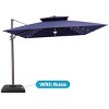Crestlive Products 11FT Patio Double Top Cantilever Umbrella with Light and Base Set Outdoor 360° Rotation 6 Heights Adjustable Offset Umbrella - 2 of 4