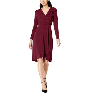 I.N.C International Concepts Womens Wrap Surplice Dress, Purple, X-Large - 1 of 1