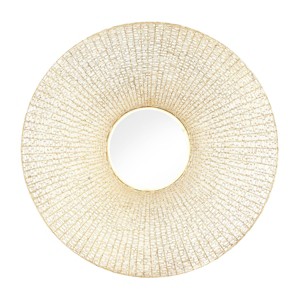 Contemporary Iron Metal Starburst Wall Mirror Gold - CosmoLiving by Cosmopolitan: 36.25" Modern Decor, No Assembly Required - 1 of 4