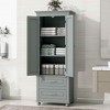 MAYEERTY Grey Tall Storage Cabinet 2 Drawers - 3 of 4