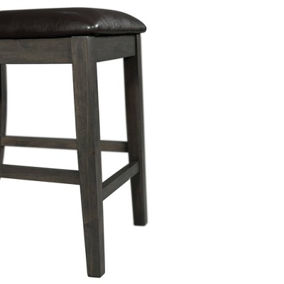 Alexa Gray 7-Piece Counter Height Dining Set with Faux Leather Upholstered Chairs