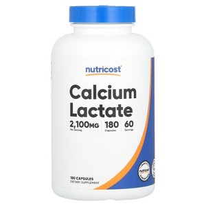 Nutricost Calcium Lactate, 2,100 mg , 180 Capsules (700 mg per Capsule) - 1 of 2