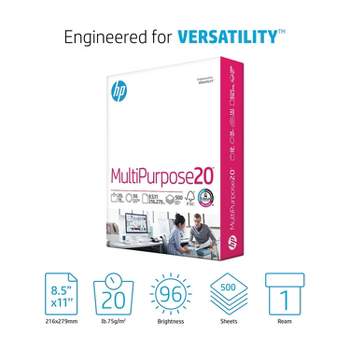 HP Multipurpose Paper 96 Brightness 20 lb 8 1/2 x 11 White 500 Sheets/Ream 112000