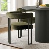 5-Piece Round Dining Table Set, Modern Pedestal Table and Upholstered Fabric Dining Chairs with Metal Legs, Kitchen Dining Set for 4-Maison Boucle - 4 of 4
