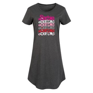 Women's - Barbie - Stacked Barbie Vday Graphic T-shirt Dress - 1 of 4