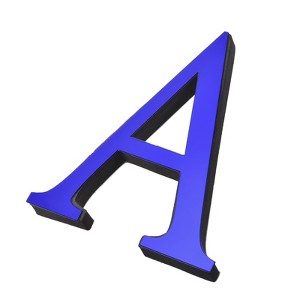 Unique Bargains 3D Acrylic Self-Adhesive Mirror Alphabet Sticker Wall Decals Blue - 1 of 4
