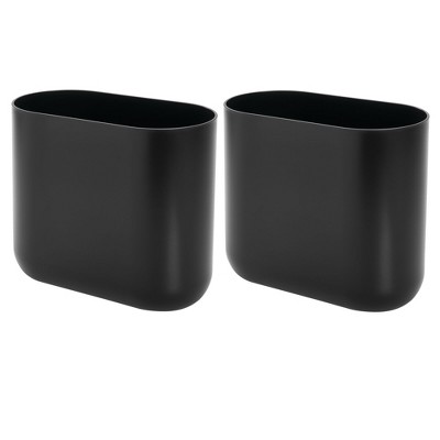 iDesign Set of 2 Small Oval Plastic Bathroom Trash Cans