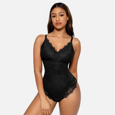 Feelingirl Women's Shaping Lace Shapewear Thong Bodysuit