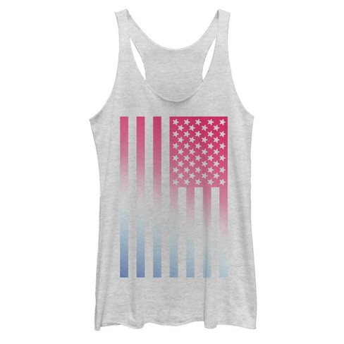 Women's Lost Gods Fourth Of July Flag Fade Racerback Tank Top - White ...