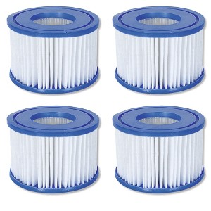 Bestway 90352E-BW Lightweight Filter Pump Type VI Replacement Drop Down Cartridges for SaluSpa Inflatable Hot Tub Spas (4 Pack) - 1 of 4