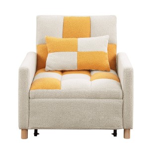 Dsvimoy Accent Chair Convertible Sleeper Chair with Pillow for Living Room Dorm or Office

, Yellow, 46"*26.8"*12.5" - 1 of 4