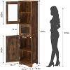 Acekool Tall Floor Cabinet, Modern Storage Cupboard with Doors & Shelves, Adjustable, for Bathroom Kitchen Living - 2 of 4