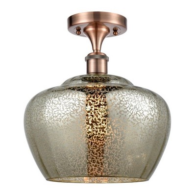 Fenton - 1 Light Semi-Flush Mount In Industrial Style-13 Inches Tall and 11 Inches Wide