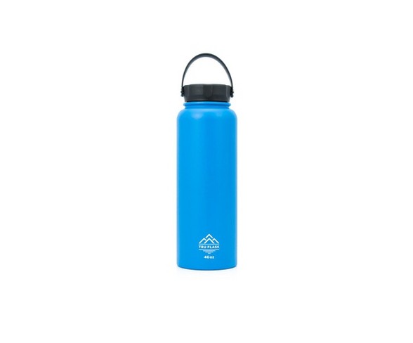 Truflask Stainless Steel Double Walled 40 Oz Insulated Water Bottle, Blue
