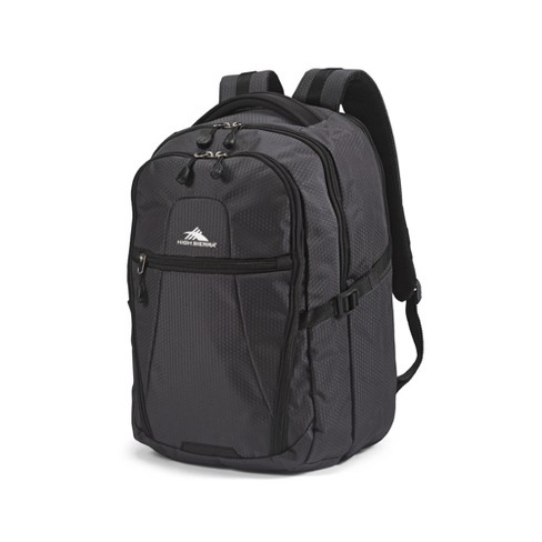 High Sierra Fairlead Zipper Closure Laptop Computer Travel Backpack With Padded Straps, Luggage Strap, And Water Bottle Mercury Black : Target