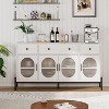 Jojoka Buffet Cabinet with Storage,62''Large Buffet Table with 3 Drawers and 4 Fluted Glass Doors - 2 of 4