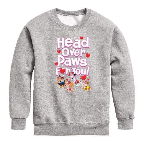 Boys' - Paw Patrol - Head Over Paws For You Graphic Long Sleeve Fleece Sweatshirt - image 1 of 4