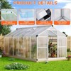 Aluminum Large Walk-in Greenhouse for Outdoors, Sliding Door & Ajustable Roof Vent, Polycarbonate Green Houses for Outside Garden,Backyard,Patio,Lawn - 3 of 4