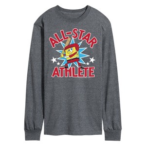 Men's - SpongeBob SquarePants - American All Star Long Sleeve Graphic T-Shirt - 1 of 4