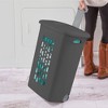 Sterilite Ultra Wheeled Hamper, Laundry Basket w/Lid & Handle, Flat Grey, 3 Pack - 4 of 4