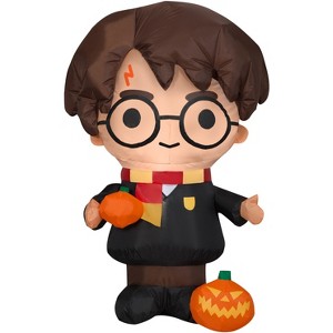 Gemmy Airblown Inflatable Harry Potter with Pumpkin, 3 ft Tall, Black - 1 of 4