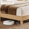 Whizmax Rattan Bed Frame with Sliding Door Shelf Headboard, Bohemian Rattan Bed Frame with Shelves, Wood Foundation, No Box Spring Needed, Natural - 4 of 4