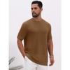 INSPIRE CHIC Men's Waffle Texture Short Sleeve Crew Neck Solid Casual Knitted T-Shirts - 4 of 4