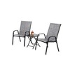 Chic Crate-3-Piece Patio Camping Set – Steel Folding Table & Breathable Textilene Chairs, Backyard Camping Furniture with Removable Cushions, Grey - 4 of 4