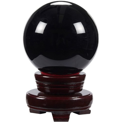 Juvale Small Black Obsidian Sphere, Decorative Crystal Ball with Stand for Meditation, Healing, Feng Shui, 80mm / 3.15 In - image 1 of 4