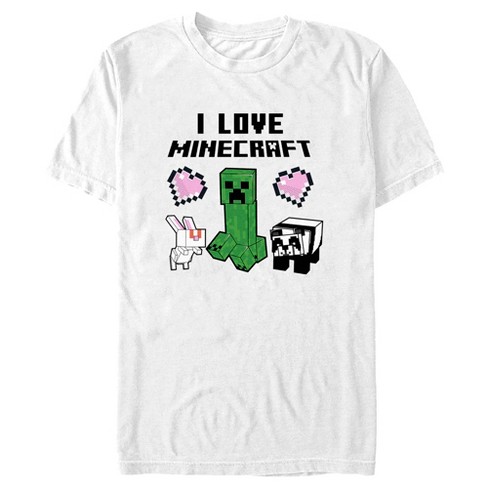 Men's Minecraft Love And Mobs T-shirt - White - Small : Target