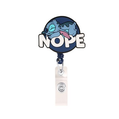 Disney Women's Lilo and Stitch Badge Reel Retractable Badge Holder, Blue