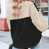Coolmee Women's Color Block Button Down Shirts Long Sleeve Oversized Boyfriend Blouses Tops - 3 of 4