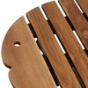 Teal Island Designs Farmhouse Rustic Acacia Wood Outdoor Accent Tables 21" x 19" Set of 2 Natural Folding Slat Fish Tabletop for Spaces Patio Balcony - 2 of 4