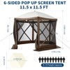 Gazebo Screen Tent with Mosquito Netting, 6 Sided Pop Up Canopy Shelter, with Carrying Bag, Ground Stakes, for Outdoor Camping, Lawn, Backyard - 3 of 4