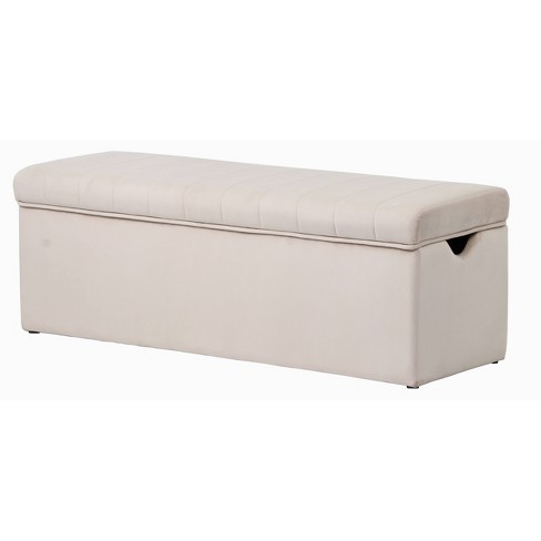 Cream bench store with storage