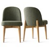 Upholstered Linen Dining Chairs with Solid Wood Legs, Modern Armless Fabric Chairs for Dining Room or Kitchen Table-Maison Boucle - 4 of 4