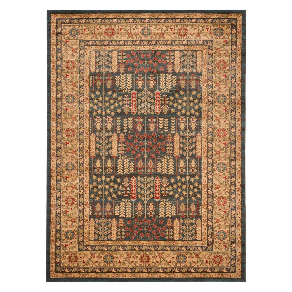 10'x14' Floral Area Rug Navy/Natural - Safavieh