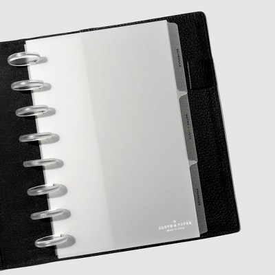 Cloth & Paper The Essentials Side Tab Planner Dividers Low Profile Black Foil