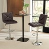 Tangkula 4 PCS Bar Stools PU Leather Swivel Bar Chairs Height Adjustable Upholstered Barstools - 3 of 4