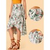 Allegra K Women's Tie Waist Hawaiian Tropical Floral Wrap Midi Skirt - 2 of 4