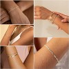 Exquisite 925 sterling silver bracelet set for women, paperclip box herringbone figaro rope chain bracelet fashion set - 3 of 4