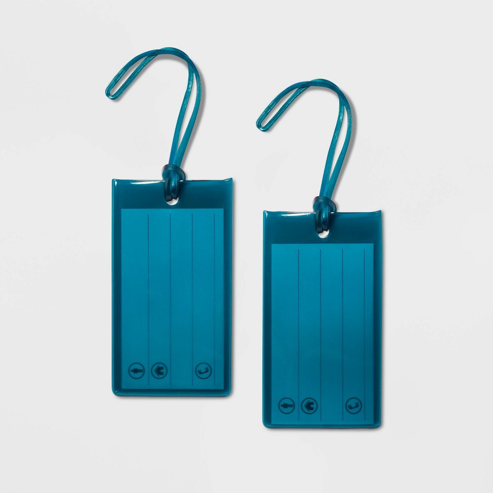 Photos - Travel Accessory 2pk Jelly Luggage Tag Teal - Open Story™