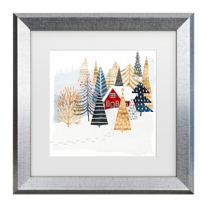 Victoria Borges 'Christmas Chalet I' Matted Framed Art - 1 of 1