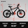 RISOKEYS 20 Inch Kids' Bike - Mountain Bike for Ages 8-12 Years Old Boys & Girls,7 Speed Kids' Bicycles, Front Suspension Disc U Brake - 3 of 4